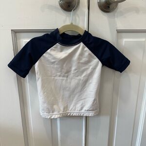 Janie and Jack Navy and White Swim Rash Guard, Size 6-12 Months